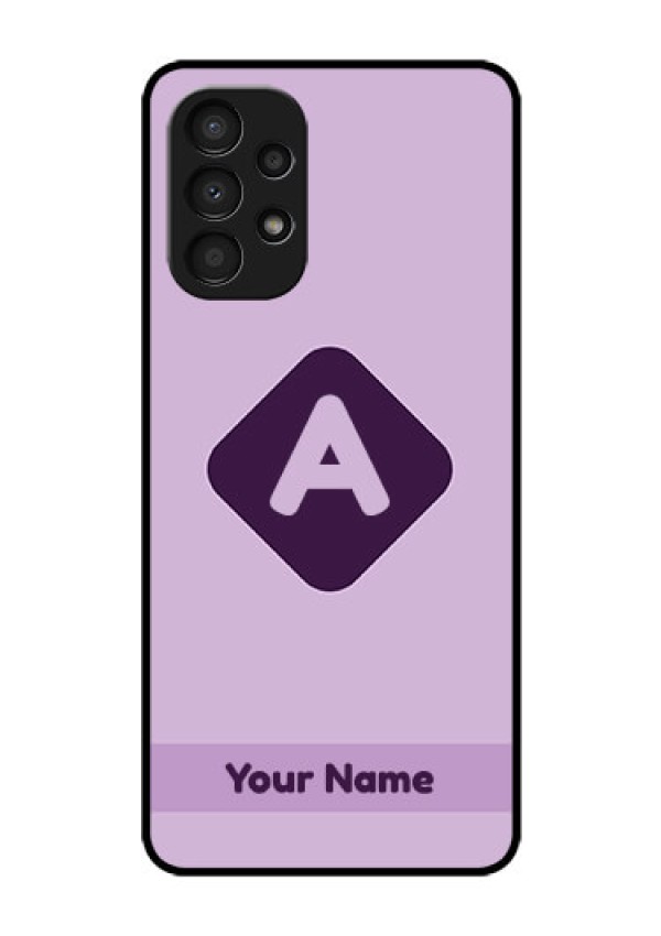 Galaxy A13 Custom Glass Mobile Case - Custom Letter in curved badge Design