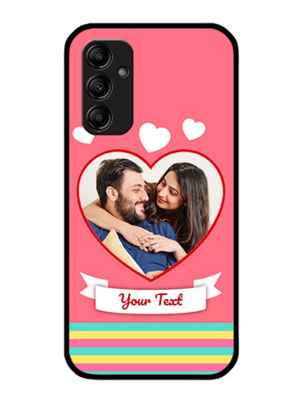 Custom Galaxy A14 4G Photo Printing on Glass Case - Love Doodle Design