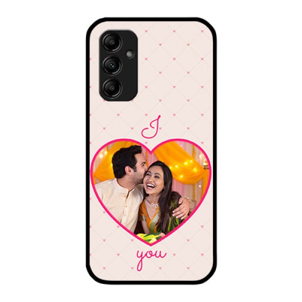 Galaxy A14 4G Custom Glass Mobile Case - Heart Shape Design
