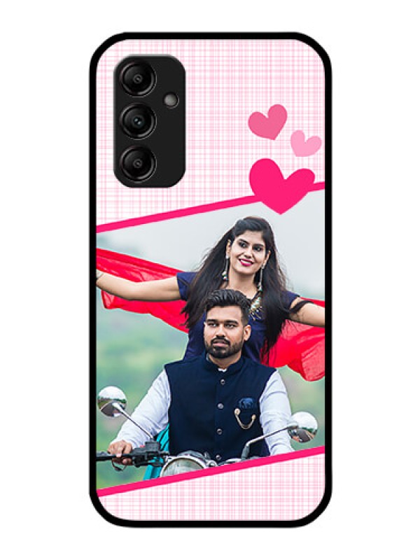 Custom Galaxy A14 4G Custom Glass Phone Case - Love Shape Heart Design