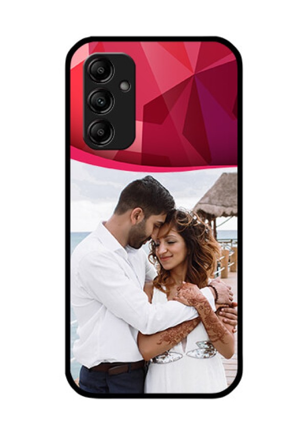 Galaxy A14 4G Custom Glass Mobile Case - Red Abstract Design