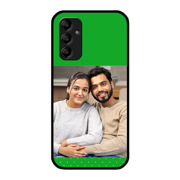 Galaxy A14 4G Personalized Glass Phone Case - Green Pattern Design Galaxy A14 4G Personalized Glass Phone Case - Green Pattern Design