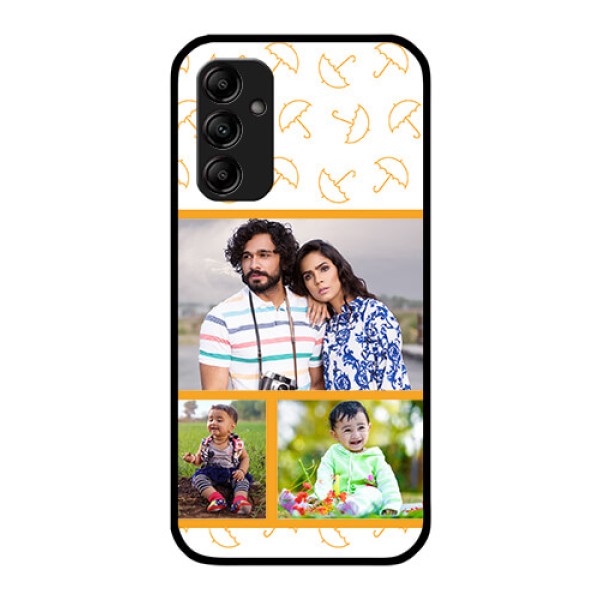Galaxy A14 4G Custom Glass Mobile Case - Yellow Pattern Design