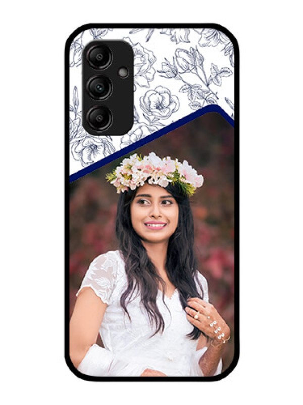 Custom Galaxy A14 4G Personalized Glass Phone Case - Premium Floral Design