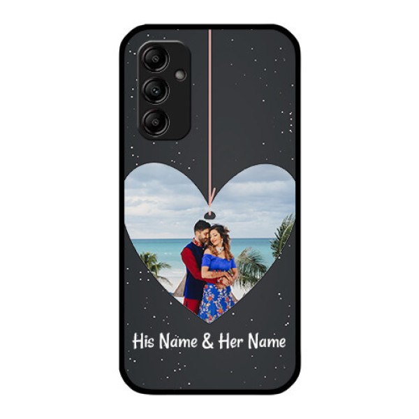 Galaxy A14 4G Custom Glass Phone Case - Hanging Heart Design Galaxy A14 4G Custom Glass Phone Case - Hanging Heart Design