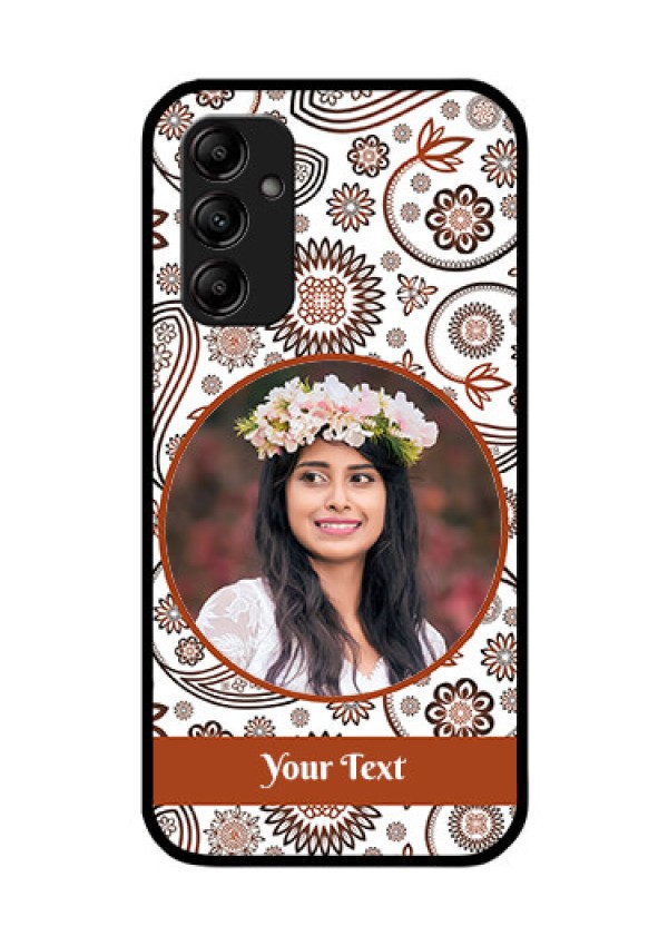 Galaxy A14 4G Custom Glass Mobile Case - Abstract Flower Design