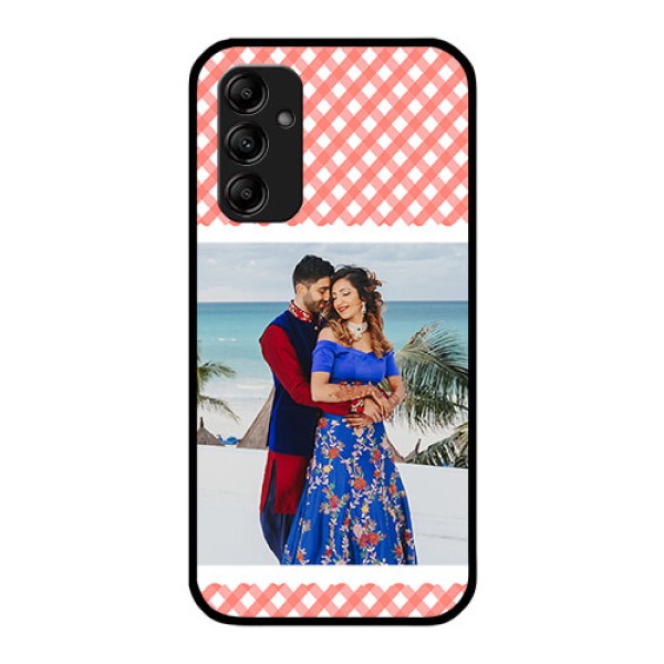 Galaxy A14 4G Personalized Glass Phone Case - Pink Pattern Design Galaxy A14 4G Personalized Glass Phone Case - Pink Pattern Design