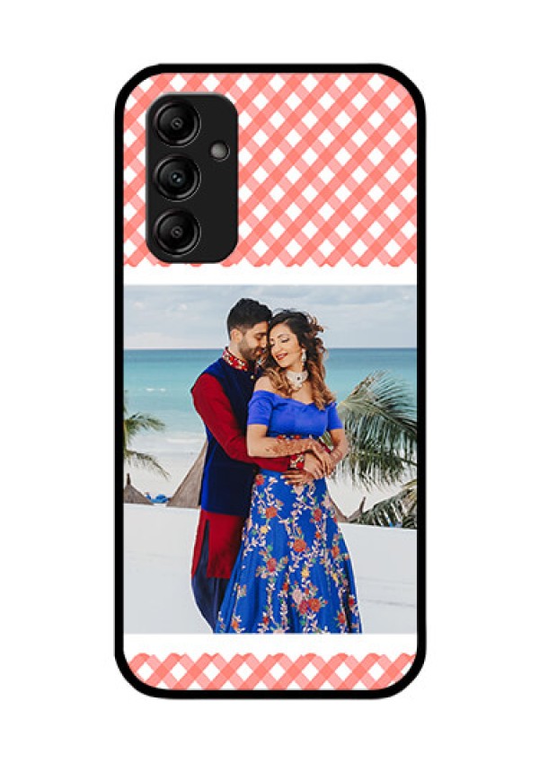 Galaxy A14 4G Personalized Glass Phone Case - Pink Pattern Design