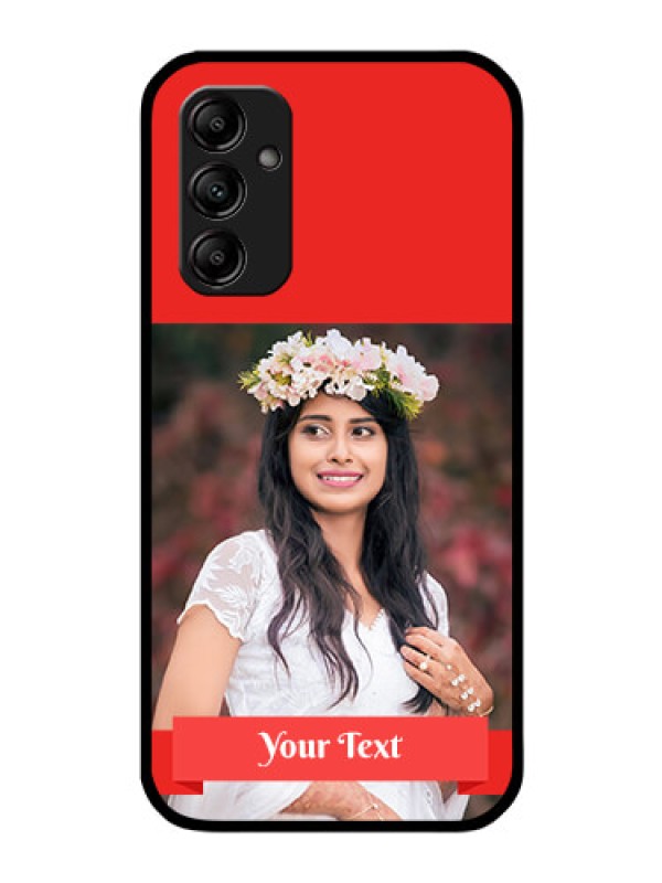 Custom Galaxy A14 4G Custom Glass Phone Case - Simple Red Color Design