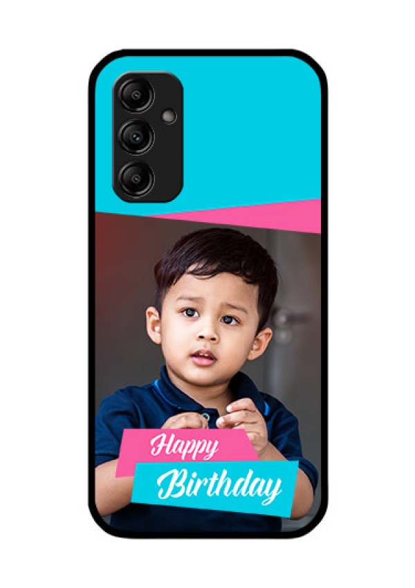 Galaxy A14 4G Personalized Glass Phone Case - Image Holder with 2 Color Design