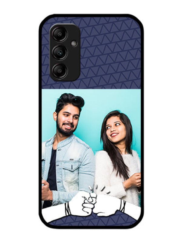 Custom Galaxy A14 4G Photo Printing on Glass Case - with Best Friends Design