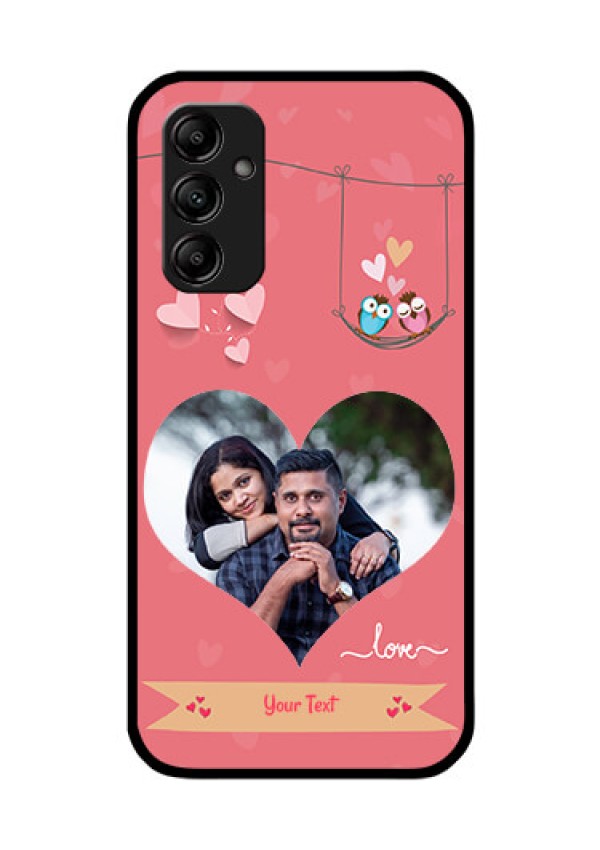 Galaxy A14 4G Personalized Glass Phone Case - Peach Color Love Design