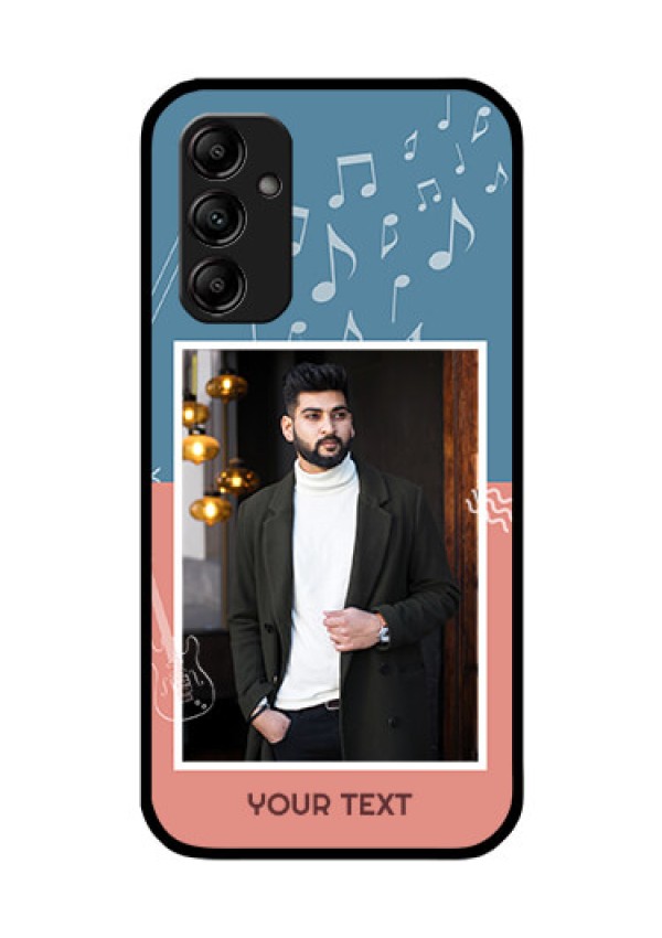 Galaxy A14 4G Photo Printing on Glass Case - with Color Musical Note Design