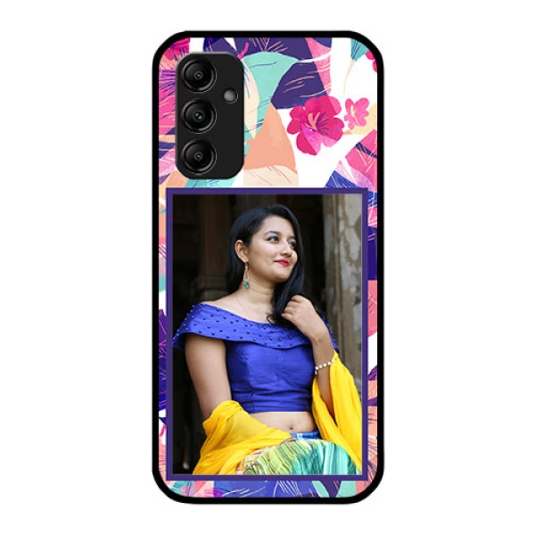 Galaxy A14 4G Custom Glass Mobile Case - Abstract Floral Design