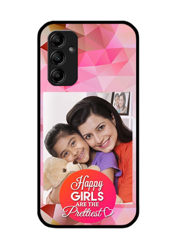 Galaxy A14 4G Photo Printing on Glass Case - Abstract Triangle Design