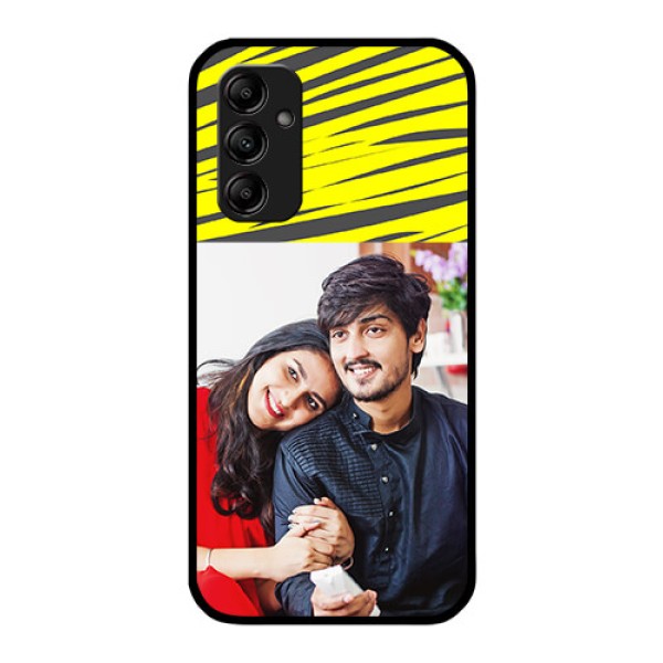 Galaxy A14 4G Photo Printing on Glass Case - Yellow Abstract Design Galaxy A14 4G Photo Printing on Glass Case - Yellow Abstract Design