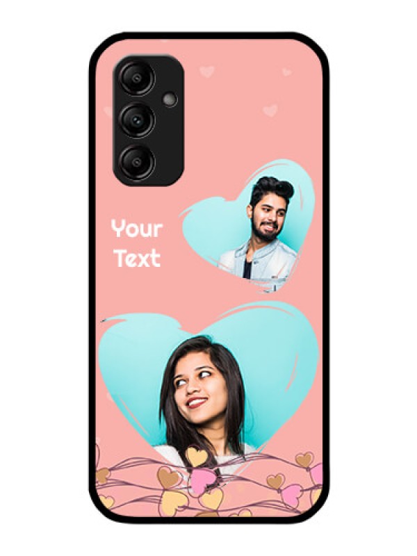 Custom Galaxy A14 4G Custom Glass Mobile Case - Love Doodle Design