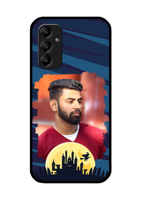 Galaxy A14 4G Photo Printing on Glass Case - Halloween Witch Design