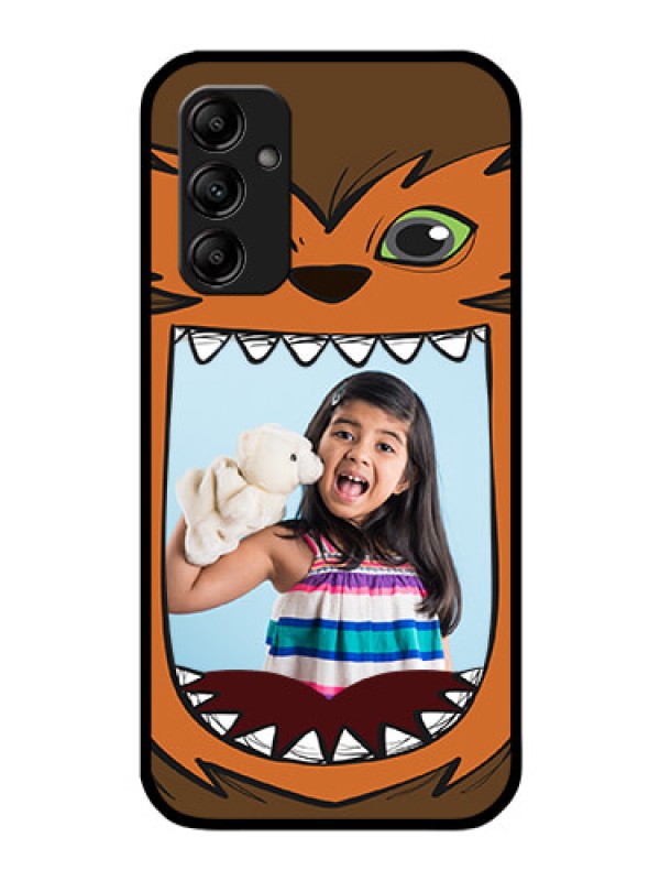 Custom Galaxy A14 4G Photo Printing on Glass Case - Owl Monster Back Case Design
