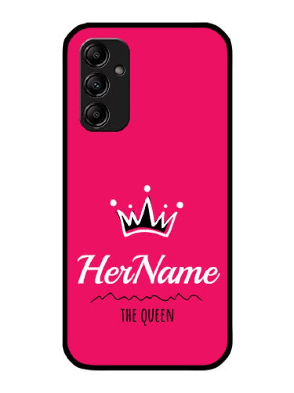 Custom Galaxy A14 4G Glass Phone Case Queen with Name