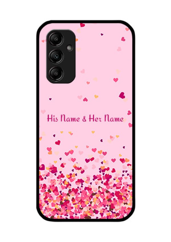 Galaxy A14 4G Photo Printing on Glass Case - Floating Hearts Design