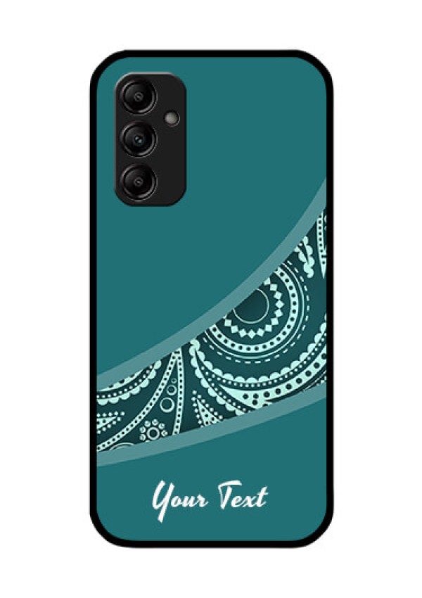 Galaxy A14 4G Photo Printing on Glass Case - semi visible floral Design