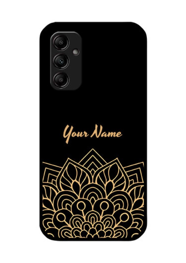Galaxy A14 4G Custom Glass Phone Case - Golden mandala Design