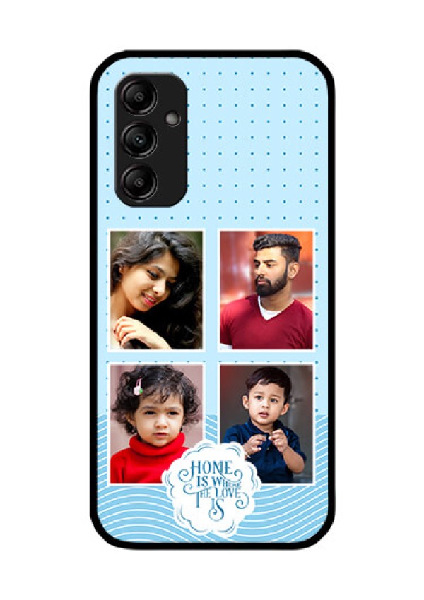 Galaxy A14 4G Custom Glass Phone Case - Cute love quote with 4 pic upload Design