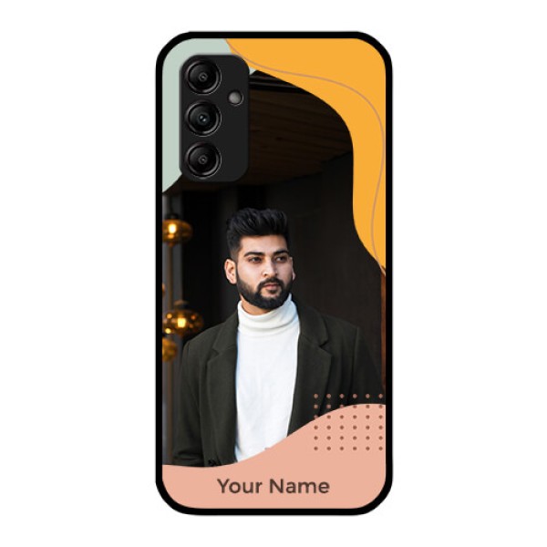 Galaxy A14 4G Personalized Glass Phone Case - Tri-coloured overlay design Galaxy A14 4G Personalized Glass Phone Case - Tri-coloured overlay design