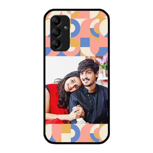 Galaxy A14 4G Photo Printing on Glass Case - Semi-circle Maze Pattern Design Galaxy A14 4G Photo Printing on Glass Case - Semi-circle Maze Pattern Design
