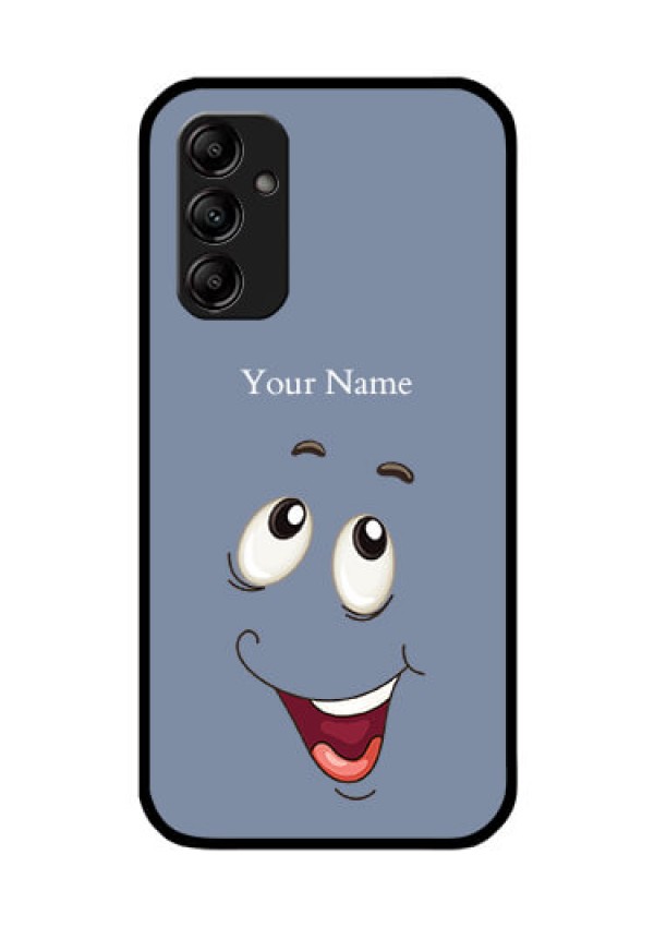 Galaxy A14 4G Photo Printing on Glass Case - Laughing Cartoon Face Design