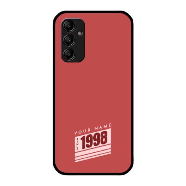 Galaxy A14 4G Custom Glass Phone Case - Red custom year of birth Design Galaxy A14 4G Custom Glass Phone Case - Red custom year of birth Design