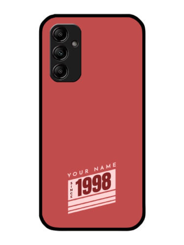 Custom Galaxy A14 4G Custom Glass Phone Case - Red custom year of birth Design