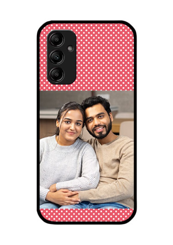 Galaxy A14 5G Custom Glass Phone Case - White Dotted Design