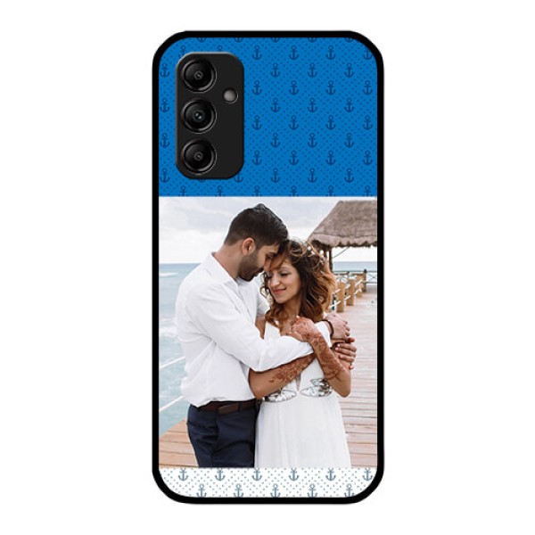 Galaxy A14 5G Photo Printing on Glass Case - Blue Anchors Design Galaxy A14 5G Photo Printing on Glass Case - Blue Anchors Design