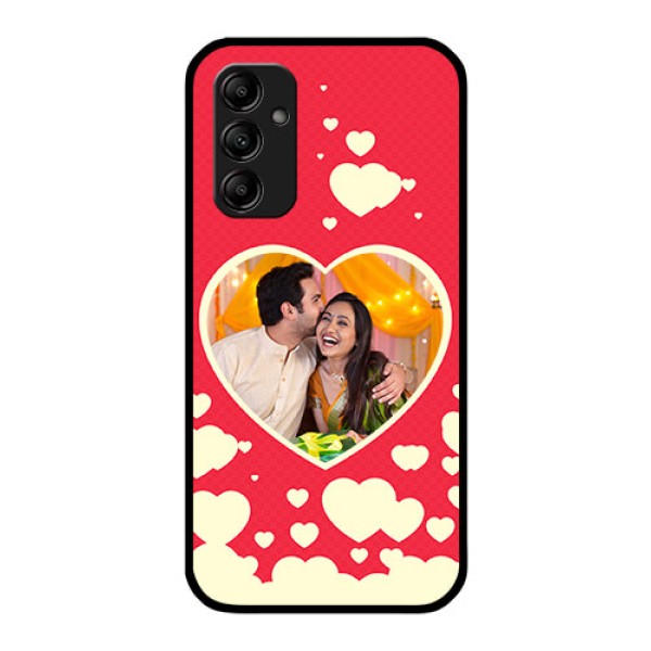 Galaxy A14 5G Custom Glass Mobile Case - Love Symbols Phone Cover Design