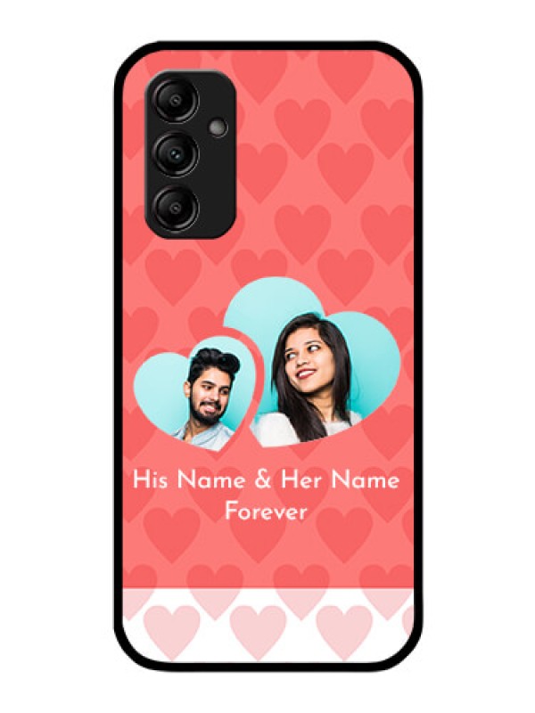 Custom Galaxy A14 5G Personalized Glass Phone Case - Couple Pic Upload Design