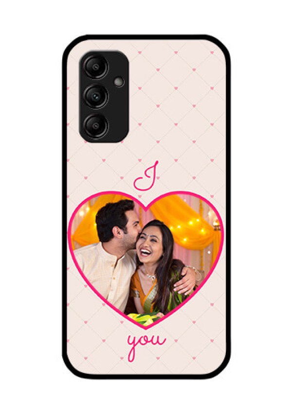 Galaxy A14 5G Custom Glass Mobile Case - Heart Shape Design