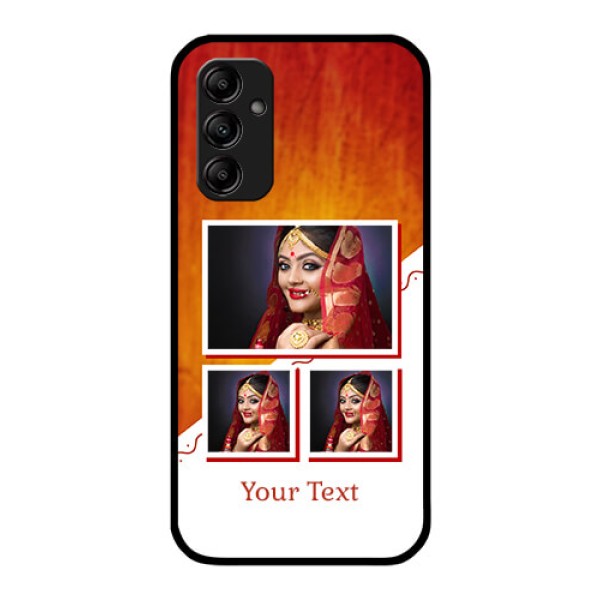 Galaxy A14 5G Custom Glass Phone Case - Wedding Memories Design Galaxy A14 5G Custom Glass Phone Case - Wedding Memories Design