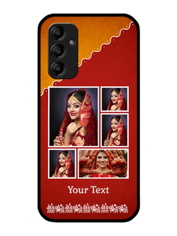 Custom Galaxy A14 5G Personalized Glass Phone Case - Wedding Pic Upload Design