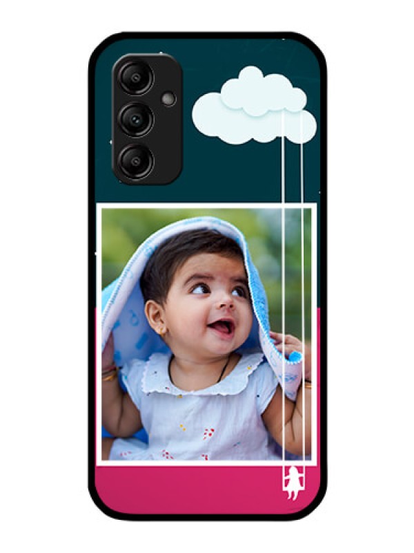 Custom Galaxy A14 5G Custom Glass Phone Case - Cute Girl with Cloud Design
