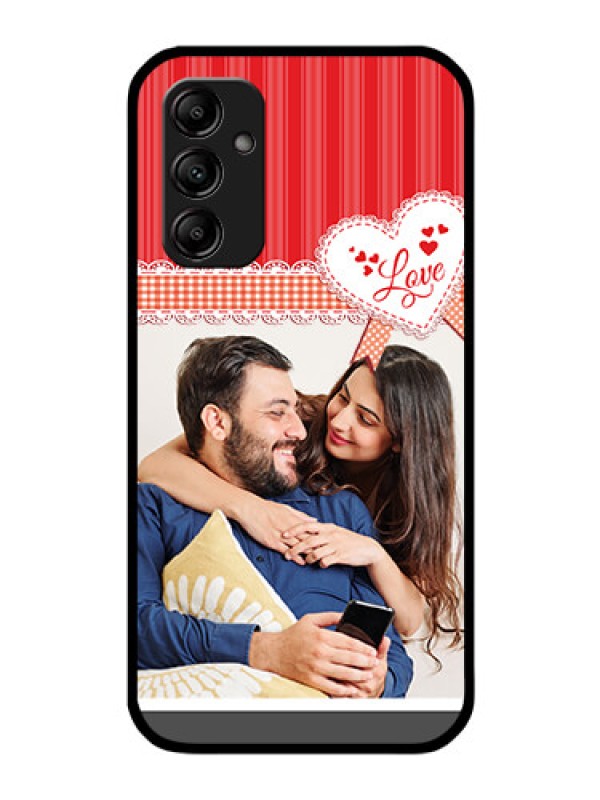 Custom Galaxy A14 5G Custom Glass Mobile Case - Red Love Pattern Design