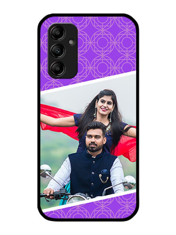 Custom Galaxy A14 5G Custom Glass Phone Case - Violet Pattern Design