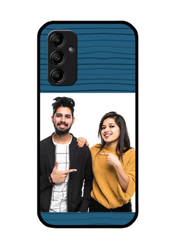 Galaxy A14 5G Custom Glass Phone Case - Blue Pattern Cover Design