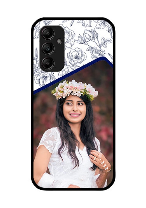 Galaxy A14 5G Personalized Glass Phone Case - Premium Floral Design