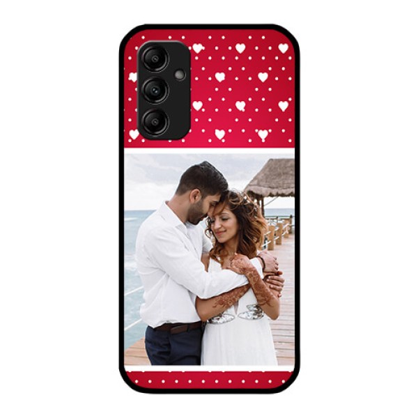 Galaxy A14 5G Photo Printing on Glass Case - Hearts Mobile Case Design