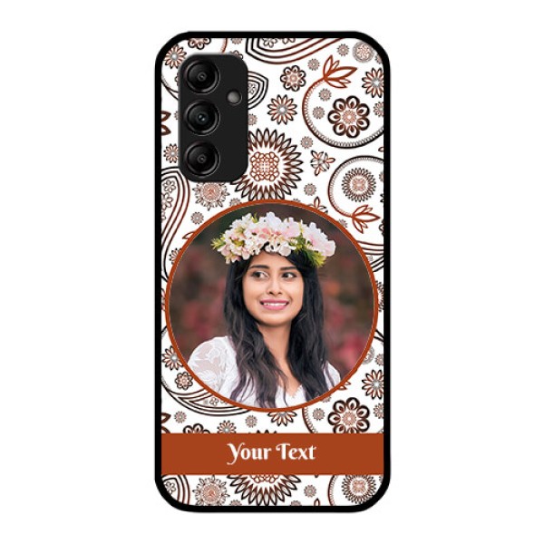 Galaxy A14 5G Custom Glass Mobile Case - Abstract Flower Design
