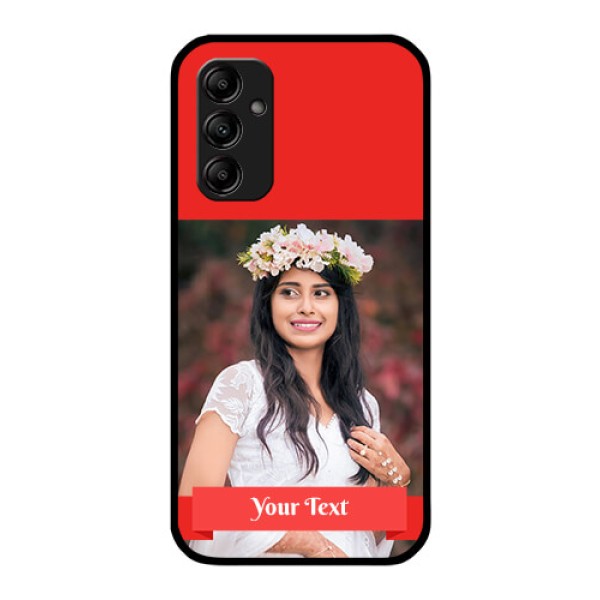 Galaxy A14 5G Custom Glass Phone Case - Simple Red Color Design Galaxy A14 5G Custom Glass Phone Case - Simple Red Color Design