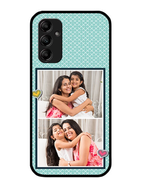 Custom Galaxy A14 5G Custom Glass Phone Case - 2 Image Holder with Pattern Design
