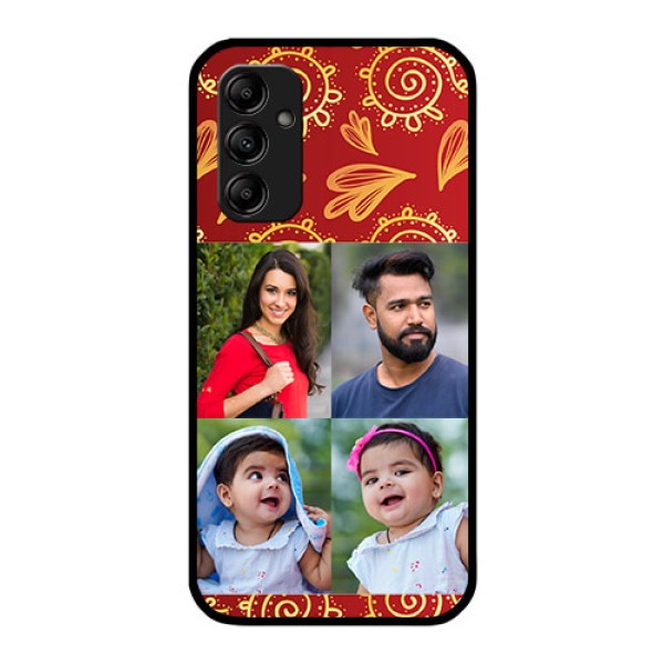 Galaxy A14 5G Photo Printing on Glass Case - 4 Image Traditional Design